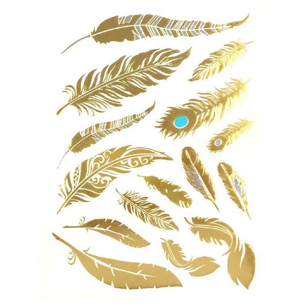 Wrapables Celebrity Inspired Temporary Tattoos in Metallic Gold Silver and