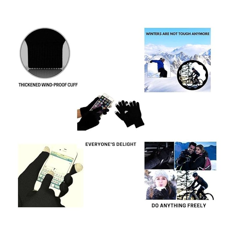 Mr. Gadget's Solutions Touch Screen Winter Gloves – Unisex Warm