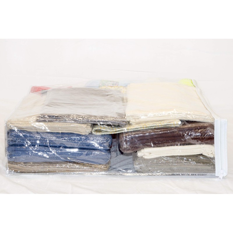 Clear Vinyl Zippered Storage Bags 20 x 23 x 6