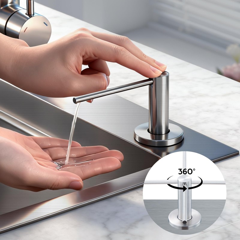 Soap Dispenser for Kitchen Sink Brushed Nickel GAPPO Stainless Steel