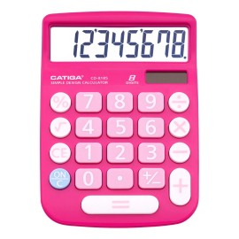CATIGA Portable Basic Calculator - For School, Home, or Office Use, 8 Digit LCD - Pink