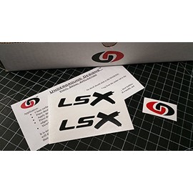 LSX Hood Decals (4-Pack) LS1 LS6 LS2 LS3 LS7 Racing Stickers Select Color (Matte Blackout, 1.0" x 3.25")