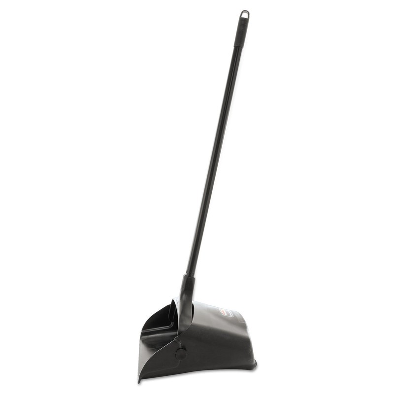 Rubbermaid Commercial Products Dustpan with Long Handle Plastic Black Compatible