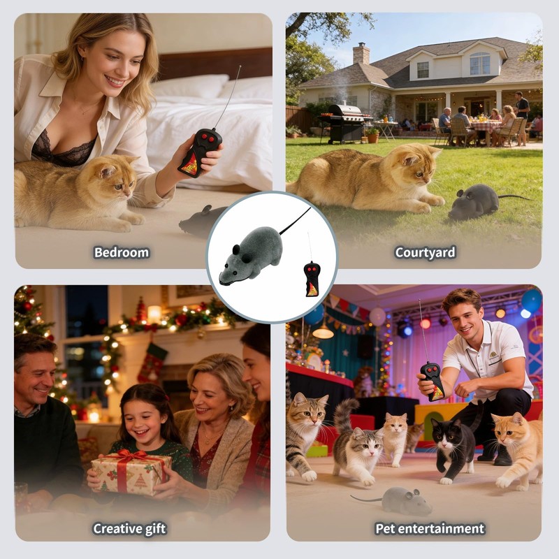 Remote Control Mouse Cat Toy, Realistic RC Interactive Pet Toy