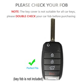 OFFCURVE for Kia Key Fob Cover with Keychain, Special Key Fob Case Cover Holder for Kia Kia Rio Optima Soul Sportage Sorento Carens Accessories Smart Keyless Remote Key Protector, White