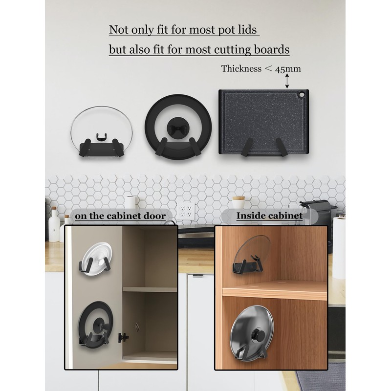 NOTMBESTM Pot Lid Organizer, 2 Pack Lid Holders Inside Cabinet,