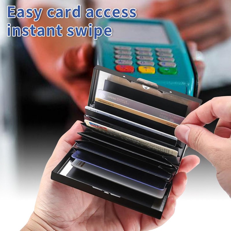 Qindaiwen RFID Blocking Stainless Steel Card Holder – Slim Metal