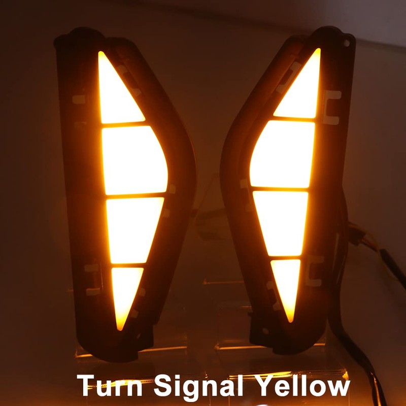 ECAHAYAKU Car LED DRL With Dynamic Turn Signal Yellow For