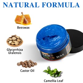 Blue Temporary Hair Color Wax Natural Hair Color Wax for Cosplay, Masquerade & Festivals Party – Easy Wash-Out Styling Pomade with Instant Results and Long-Lasting Hold