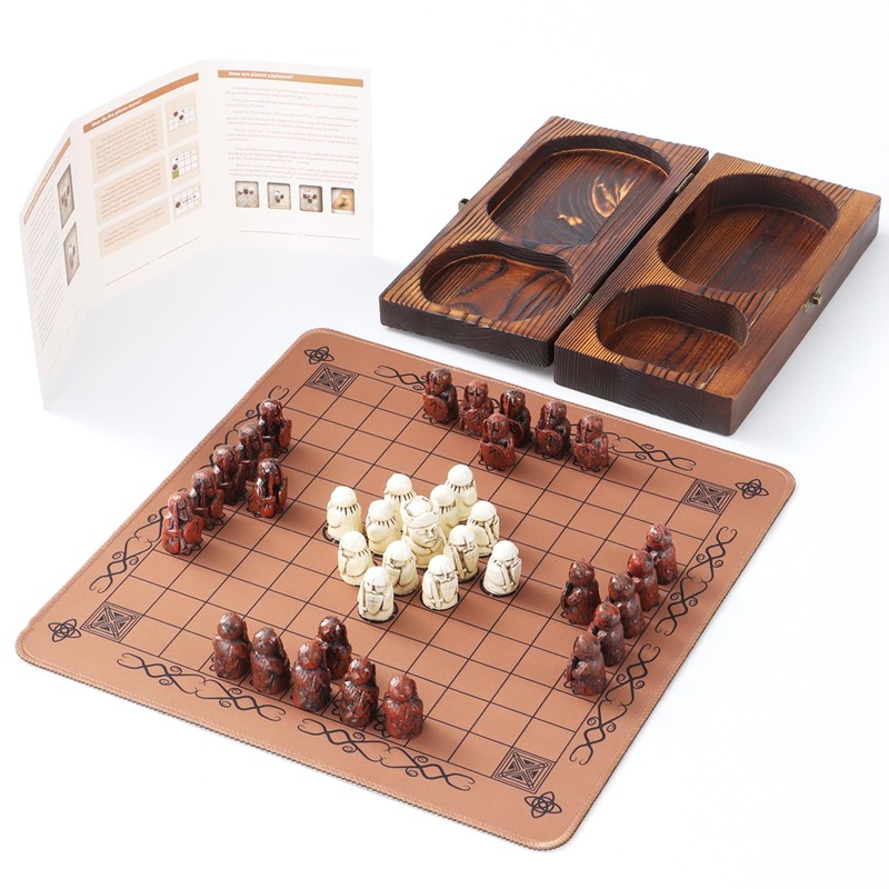 Hnefatafl Viking Chess Set Board Game Traditional Strategy Board Game