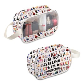PLITI Theatre Makeup Bag Drama Actor Actress Gift I'm Not Yelling I'm Projecting Musical Lover Gift Drama Theater Gifts (Yelling Projecting MBU)