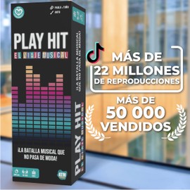 Play Hit Brettspiele für Erwachsene, lustig und dynamisch, Musik auf Spanisch, Spaß mit Freunden und Familie, originelles Geschenk für Männer und Frauen
