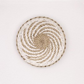 DECCARO Boho Wall Basket, White, Small