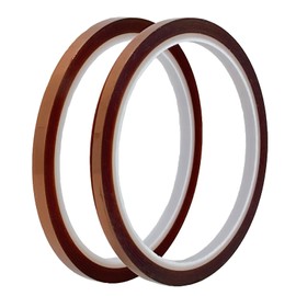 HATUSOKU Polyimide Tape, Long 99.8 ft (33 m), Heat Resistant, Insulation Tape, Masking Electronic Substrates, Soldering Curing (2 Pieces, 0.2 inches (5 mm)