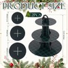 Yungyan 2 Pcs Tartan Plaid Baby Shower Cupcake Stand with