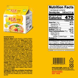 Paldo Cheese Fromage Ramyun Noodle 3.92 Oz (Pack of 4)