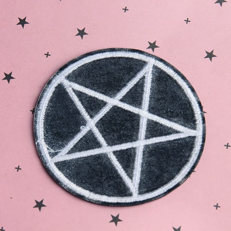 Opexicos 10Pcs Pentagram Patch Pentacle Satanic Occult Goth Wicca Witch