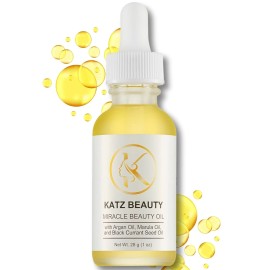 Katz Beauty Miracle Beauty Oil - Hydrating Face Oil with Jojoba, Argan & Marula Oil 1 Oz