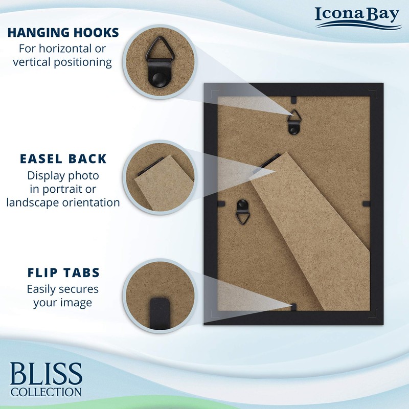 Icona Bay - 5x7 Black Picture Frame - Modern Style