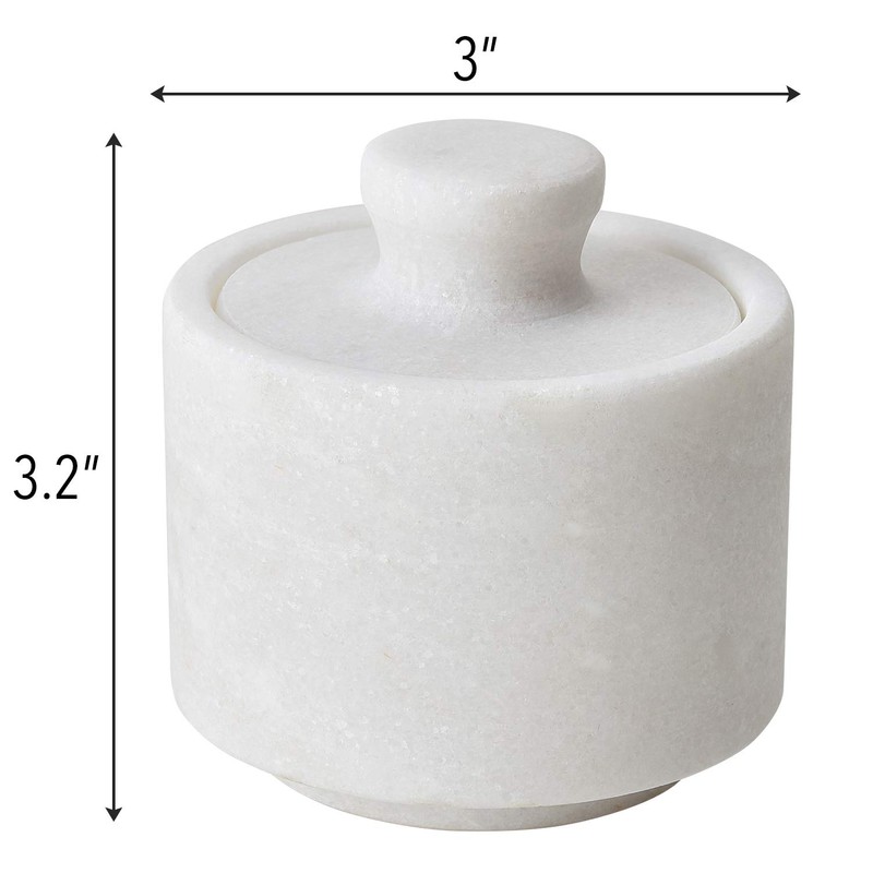 White Marble Salt Cellar Keeper With Lid