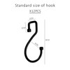 12 Pieces S Shaped Hooks Metal Hooks Shower Curtain Hooks