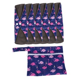 KOMBIUDA 7-piece Bamboo Sanitary Napkin Set Washable Leakproof Outer Layer Bamboo Fiber Inner