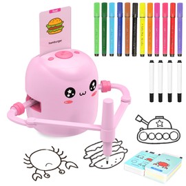 Drawing Robot for Kids with 150 Cards, Interactive Educational Painting Robot with Voice Interaction, Montessori Drawing Learning Toy for 5 6 7 8 9 Boys Girls Birthday Present