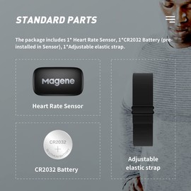 Magene H64 Heart Rate Monitor, Heart Rate Sensor Chest Strap, Protocol ANT+/Bluetooth, Compatible with iOS/Android APPs