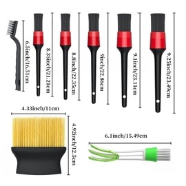 11Pieces car Interior Cleaning Brush,5Different Sizes Soft Detail Brushes,2gap Cleaning Brush and 1car Interior Dashboard Engine Detail Brush for Cleaning Dashboard, Engines, Wheel ..