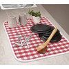 Classic Check 2-Piece Dish Drying Mat Set - 16"x18" Red
