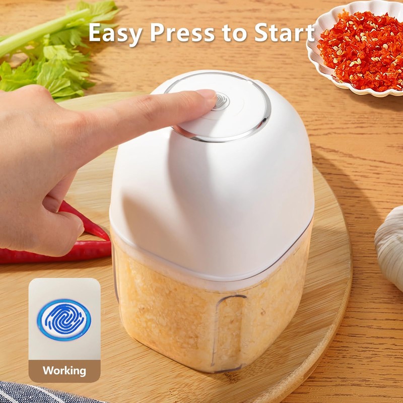 Wireless Mini Food Chopper, 350ml Cordless Food Processor w/ 6