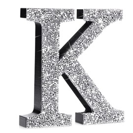 Qunclay 5.7 Inch Crystal Diamond Letters Shiny Letters Decor Hanging Letters with Screws and Hooks Rhinestone Diamond Decorations House Warming Gifts for Wall Bedroom Office Door(Letter K)