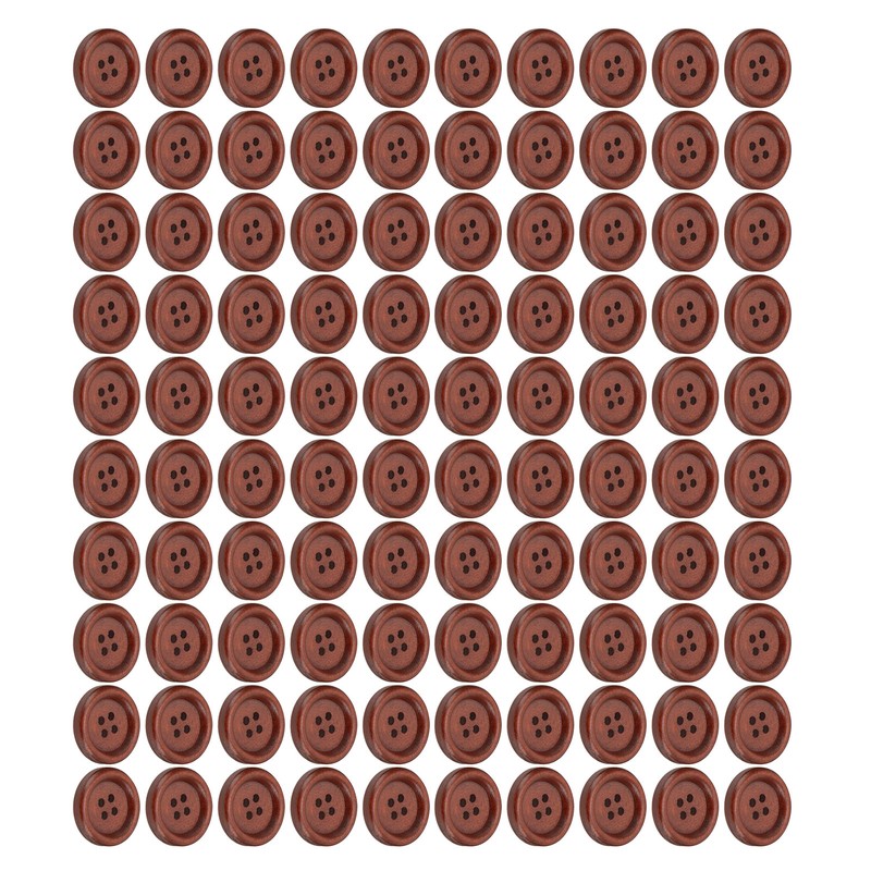 100Pcs Wooden Button 20mm 4 Holes Delicate Cute Waterproof Clothing