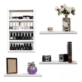 Harta Madera Combo Esmaltero Organizador Barniz Y Set 3 Repisas Flotantes