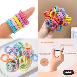 Hair Bobbles Girls, Suiyeejan Baby Elastic Hair Band, Mini Seamless Hair Bands, Hair Band, Baby Multicoloured Soft Cable Scrunchie for Girls, Children, Toddlers