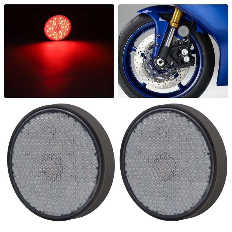 Aoling Reflector, Round, Red, Motorcycle, Car, Truck, Tractor, Bicycle, Universal,
