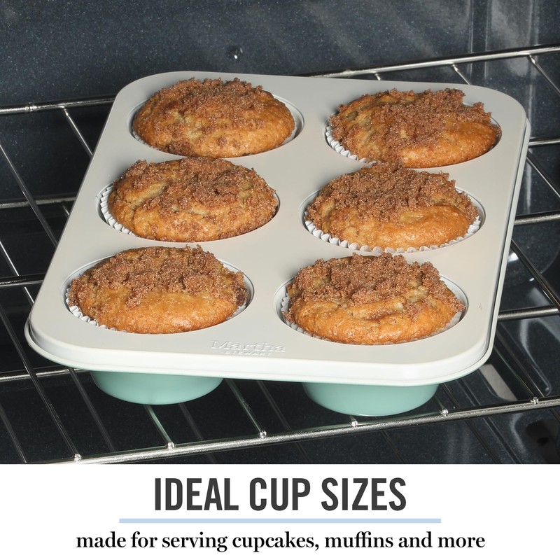 Martha Stewart Gallen 6 Cup Nonstick Carbon Steel Muffin/Cupcake Pan