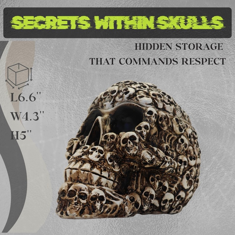 Gothic Skull Storage Box - Decorative Ossuary Design with Hidden