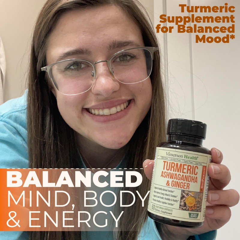 Turmeric Curcumin Ashwagandha Supplements - Turmeric Supplement & Curcumin with