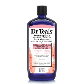 Restore and Replenish Foaming Bath - Pink Himalayan and Pure Epsom Salts by Dr Teals for Unisex - 34 oz Bubble Bath                                   