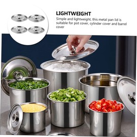 Parliky 2pcs Stainless Steel Taste Cup Lid Wok Lid Jam Jar Lid Metal Bowl Cover Saucepan Lid Seasoning Pot Cover Metal Oil Pot Lids Seasoning Pot Lids Sauce Pot Lid Thicken Deep Pot