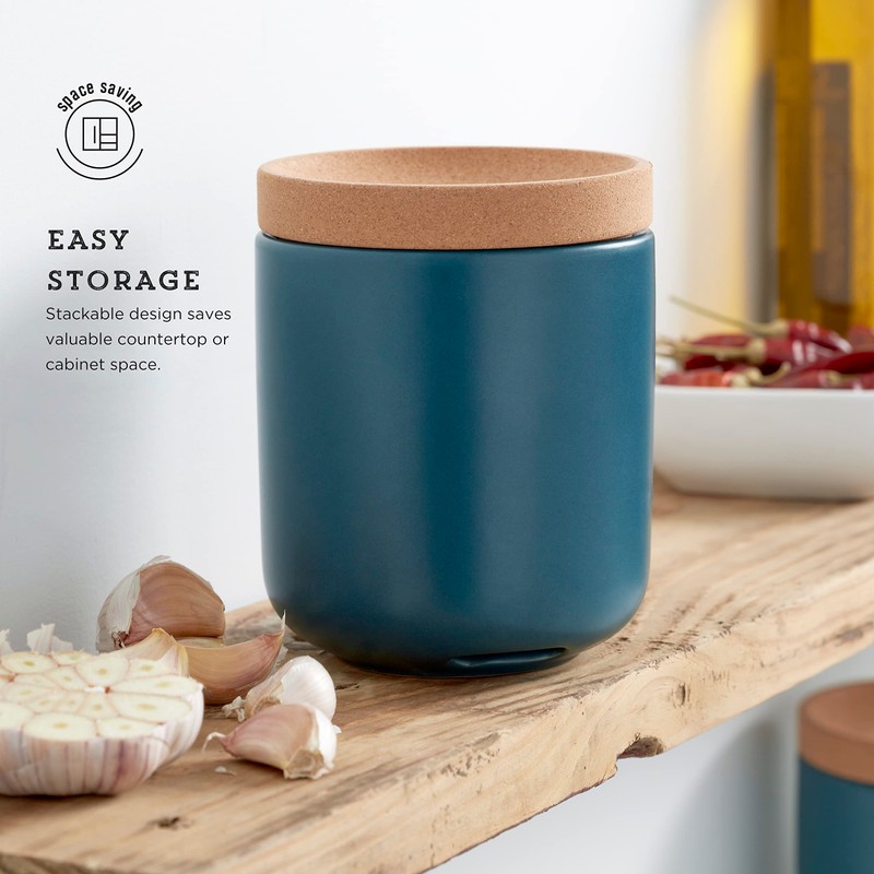 Ceramic and Cork Breathable Garlic Keeper to Allow Air Flow