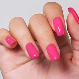 Imtiti Pink Gel Nail Polish, Neon Pink Gel Polish High Gloss Soak Off UV LED Nail Gel Polish Hot Pink Spring Summer Art Manicure Salon DIY Design 10ML