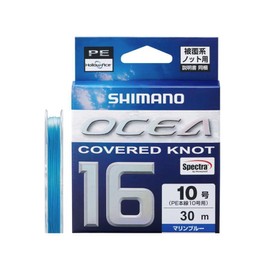 Shimano PE Line, Oshea, Covered Knot 16, PE, 98.8 ft (30 m), LD-A21Y, No. 10, Marine Blue
