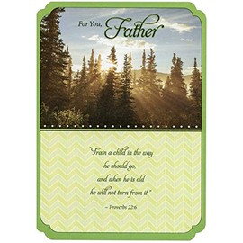 Designer Greetings Sunbeam Shining Through Evergreen Trees Religious/Inspirational Father's Day Card for Father