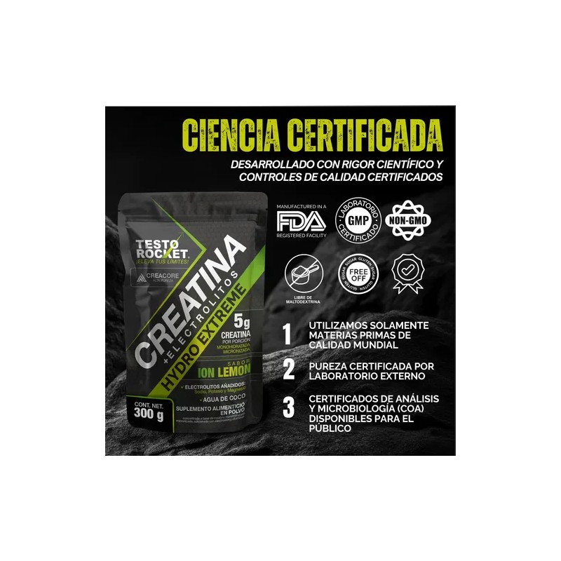 Creatina Electrolitos, Vitaminas Testo Rocket