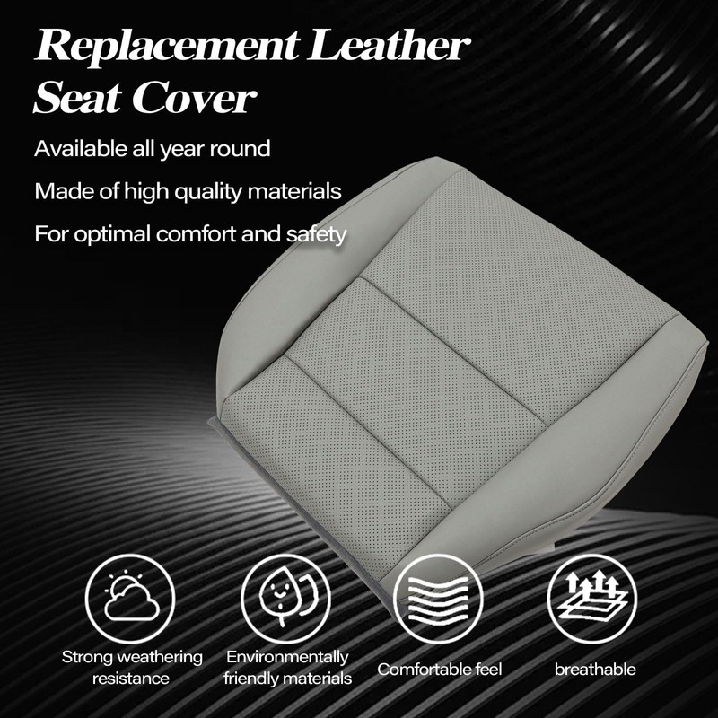 SecosAutoparts Driver & Passenger Side Bottom Replacement Leather Perforated Seat
