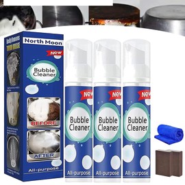  All Purpose Rinse Cleaning Spray, Bubble Cleaner Foam, All Purpose Bubble Cleaner, Foaming Heavy Oil Stain Kitchen Deep Cleaning Spray, Stubborn Grease & Grime Remover Bubble Spray (3sets-30ml)