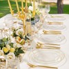 Rubtlamp 60Pcs Clear Gold Plastic Plates, Clear Disposable Plates With