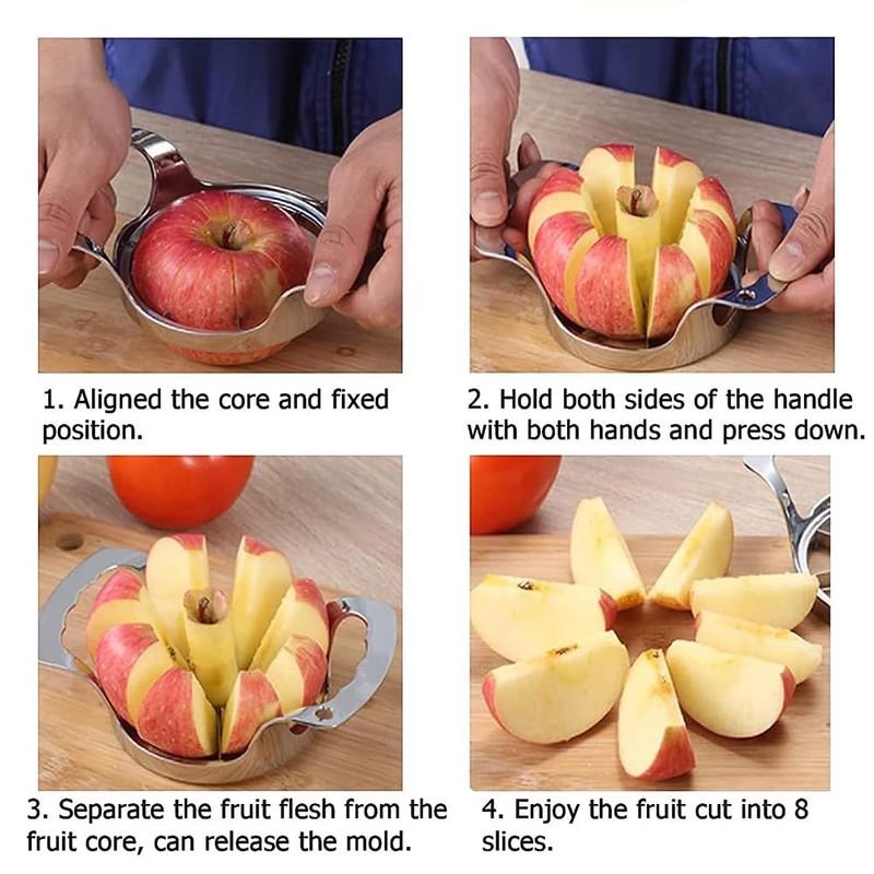 Roysmart Apple Slicer, Stainless Steel, 8 Blades, Apple Slicer for